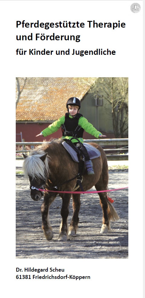 Flyer zu pferdegestützter Therapie und Förderung